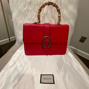 Worn once ! Dionysus Bamboo Top Handle Bag Leather Large